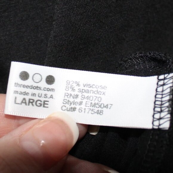 Three Dots Jersey Black Tank Dress Size Large Good Used Condition Comfy - Picture 9 of 10